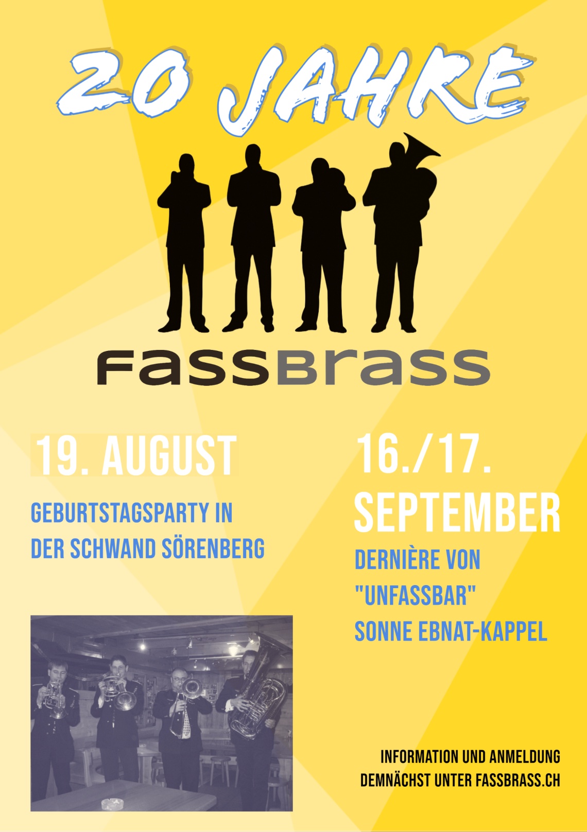 Unterhaltung BombrasstisCH und Dernière unFASSbar von FassBrass (Samstag, 16.09.2023 um  18.00 Uhr)