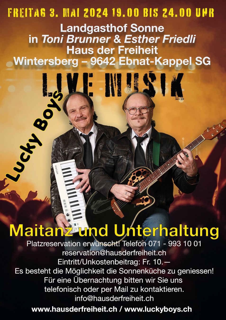 Maitanz mit den Lucky-Boys (Freitag, 03.05.2024 um  19.00 Uhr)